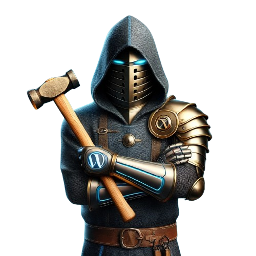 Blaxksmithweb blacksmith character holding a hammer